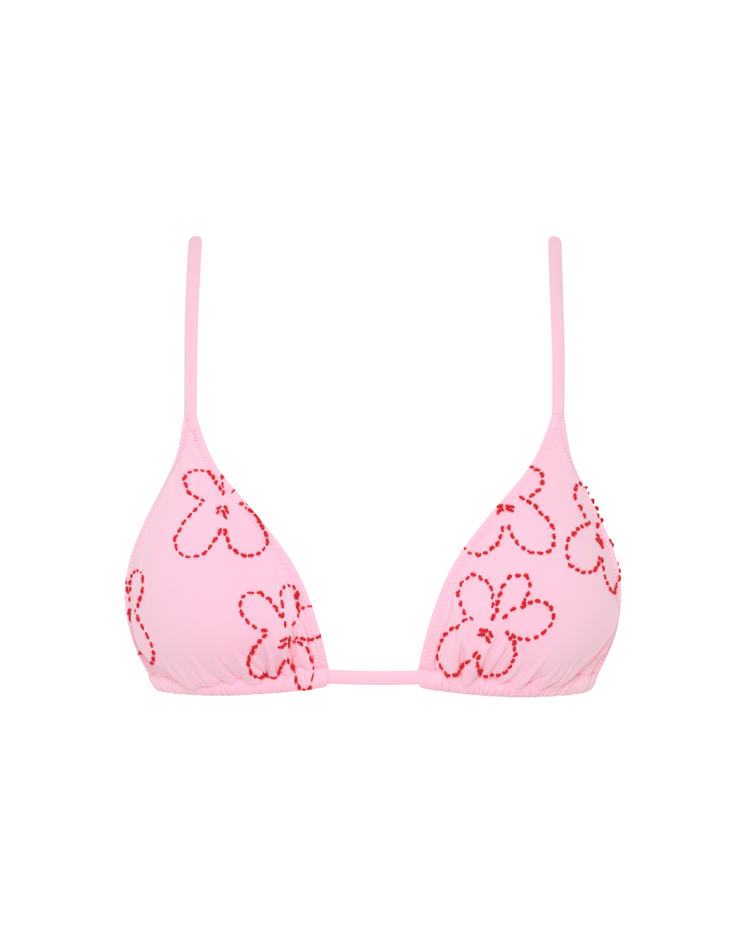 Dara Triangle Bikini Top With Floral Detail