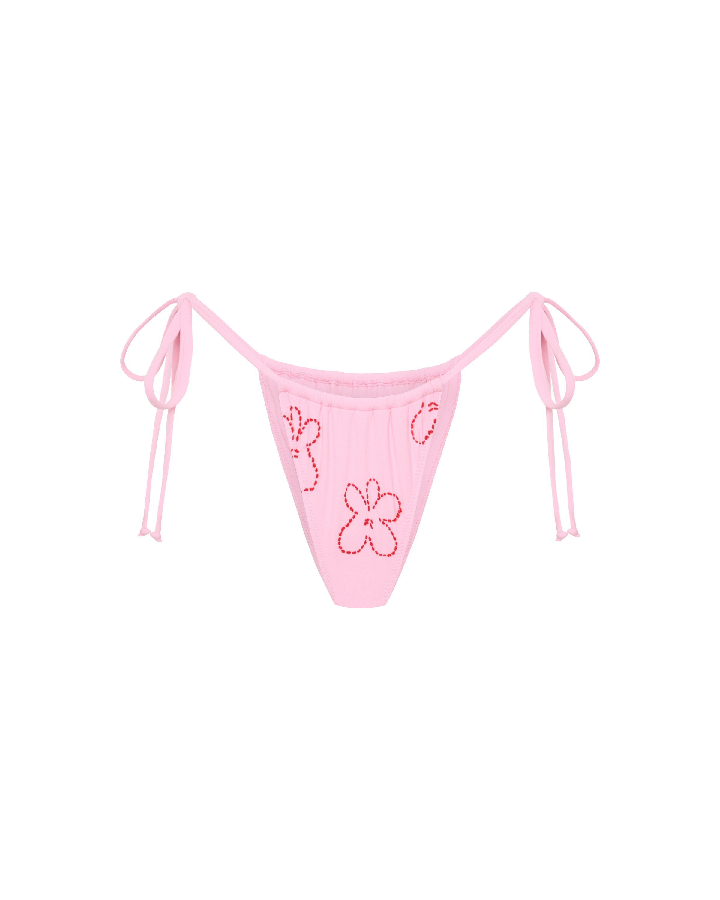 Darya Tie Side Bikini Bottom With Floral Detail