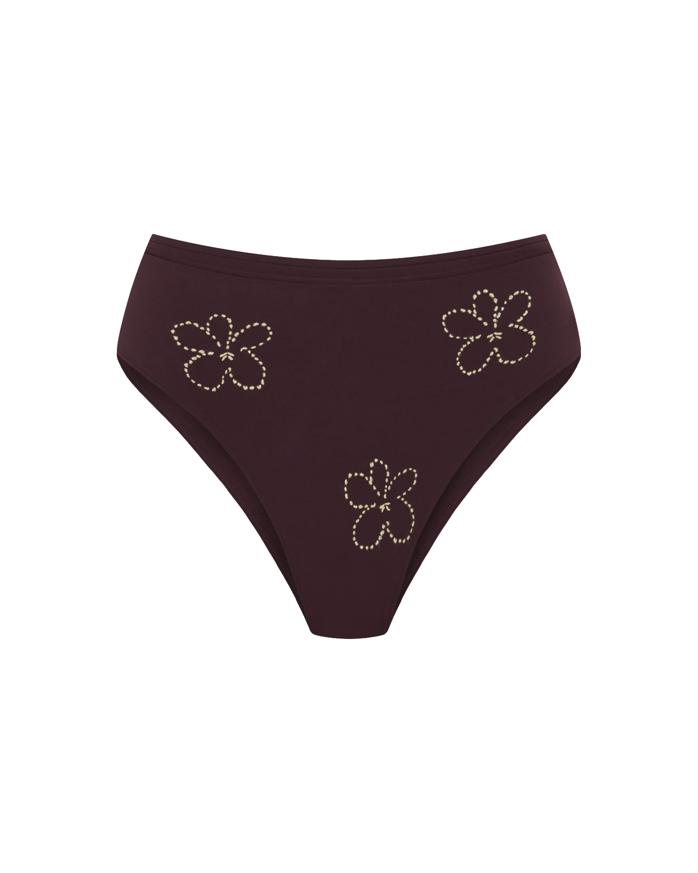 Mira High Waist Bikini Bottoms With Floral Detail